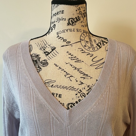judith & charles Silk blend V-neck Long Sleeve Sweater - L - Picture 3 of 13